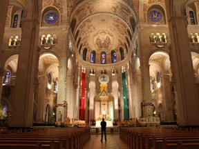 Interior of the Basilica of Ste-Anne de Beaupré near Quebec City on Nov 6, 2011.