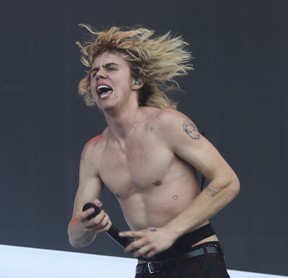 The Kid Laroi from Australia performs on Day 1 of the Osheaga festival at Parc Jean-Drapeau in Montreal Friday, July 29, 2022.
