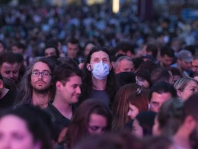 Few fans wore masks at the Tash Sultana concert during the Montreal International Jazz Festival June 30, 2022.