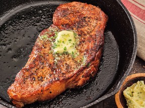 Pan-fried steak with maître d'hôtel butter, from Jessica Formicola's Beef It Up!