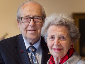 Sheila Goldbloom, right, and husband Victor Goldbloom in 2013.