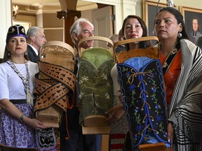 Several Indigenous women brought cradleboards to the archbishop's residence in Quebec City Friday when the Pope met with survivors of residential schools. “I brought this to represent every baby that’s still in the ground," one woman said.