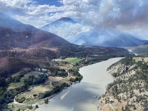 Smoke fills the air near Stein Valley, west of Lytton, on July 17, 2022.
