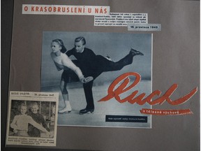 Images from Karel Vosátka’s album with partner Blažena Knittlová: above, in 1945, and below, from left, in 1944 and 1946. The pair went on to win silver in the European Championships in 1948, ninth in the 1948 Worlds and 16th in the 1948 Winter Olympics.