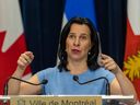 „Die Regierung von Quebec stellt niemals einen Blankoscheck aus“, sagt die Bürgermeisterin von Montreal, Valérie Plante.  „Es gibt immer eine genaue Buchhaltung.