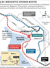 Lac-Mégantic rail bypass map