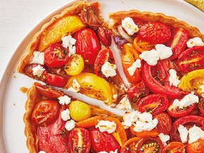 This tart can be made with any size of ripe tomato.
