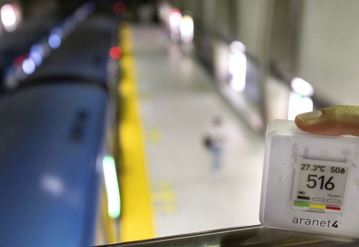  a reading of 516 ppm at a métro station.