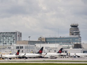 Airplanes at the terminal at Trudeau airport