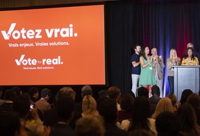 Quebec Liberal Party leader Dominique Anglade speaks during the party’s youth conference in Montreal on Aug. 13, 2022.