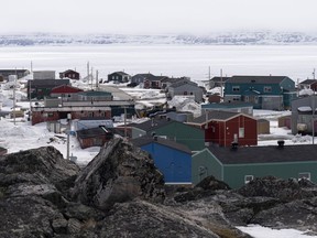 The village of Inukjuak is seen on the shore of Hudson Bay Thursday, May 12, 2022 in Inukjuak, Quebec.