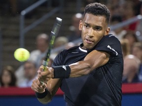 Montreal's Félix Auger-Aliassime dominated the second set against Yoshihito Nishioka of Japan en route to a 7-6 (6), 6-4 victory Wednesday night at IGA Stadium in Montreal.
