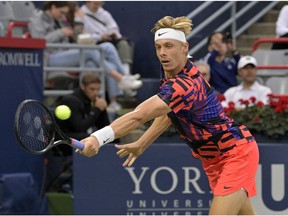 Left-hander Denis Shapovalov has won only one of his last nine matches. He was in a second-set tiebreak Monday evening when rain halted play.