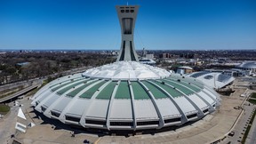 Montreal’s Olympic Stadium, photographed in April 2022.