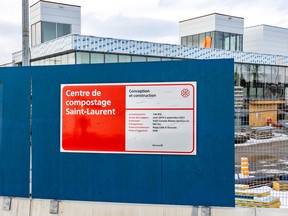 The city of Montreal's waste composting plant in the St-Laurent borough in March 2022.