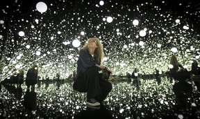 Myriam Achard from the Phi Foundation for Contemporary Art immerses herself in Yayoi Kusama’s dazzling exhibition Dancing Lights That Flew Up to the Universe on Tuesday, July 5, 2022.