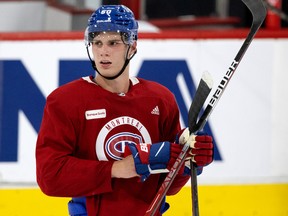 Juraj Slafkovsky during the Montreal Canadiens' training camp at the Bell Sports Complex in Brossard, on July 11, 2022.