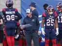 Danny Maciocia, general manager and interim head coach of the Montreal Alouettes, during the first half of the game in Montreal on July 14, 2022.