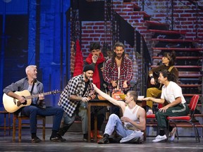 Cast members are seen during a rehearsal of My Island, My Heart in the new Studio-Cabaret in Montreal on Thursday, Sept. 1, 2022.