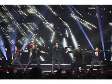 The Backstreet Boys perform in Montreal at the Bell Centre on Saturday, Sept. 3, 2022.