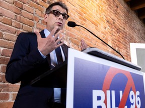 Conservative Party of Quebec leader Éric Duhaime during an election stop in Old Montreal on Tuesday, Sept. 6, 2022.