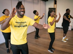 Director Kayin Queeley and other members of the Montreal Steppers practice their dance moves during rehearsal.  “As we go deeper into the steps, we connect the story,