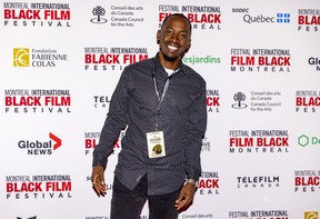 Ian Nsenga, maker of the film Colorblind, on the red carpet on opening night of the Montreal International Black Film Festival and prior to the international premiere of Matt Walkeck's Lovely Jackson, Tuesday, Sept. 20, 2022.