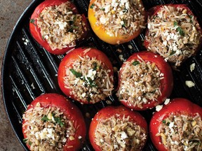 Vishwesh Bhatt's stuffed tomatoes can be cooked on the grill or in the oven.