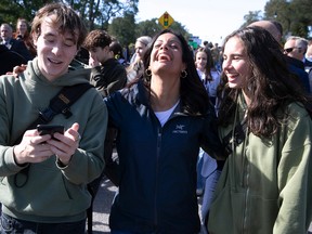 Quebec Liberal Leader Dominique Anglade attended the climate march in Montreal Sept. 23, 2022.