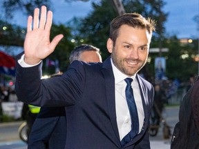 Parti Québecois Leader Paul St-Pierre Plamandon arrives for provincial leaders’ debate at Radio-Canada in Montreal Thursday September 22, 2022.