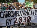 Thousands of people took part in a climate protest in Montreal last September. Thousands more are expected to hit the streets on Friday. 