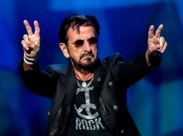 Ringo Starr on the Place Bell stage in Laval on Monday, Sept. 26, 2022.