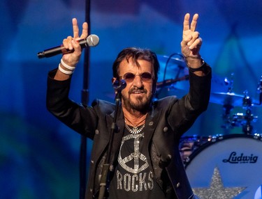 Ringo Starr on the Place Bell stage in Laval on Monday, Sept. 26, 2022.