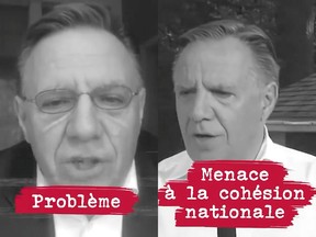 Screengrab of a video posted on social media by Monsef Derraji, a Liberal candidate and the incumbent MNA for Nelligan on the West Island. The video attacks François Legault's immigration policies.