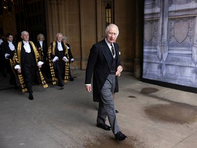 King Charles III leaves Westminster Palace Sept. 12, 2022.