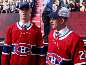 The Canadiens selected Juraj Slafkovsky (left) with the No. 1 overall pick at this year’s NHL draft and Filip Mesar with the No. 26 pick. They are close friends and grew up together in Slovakia.