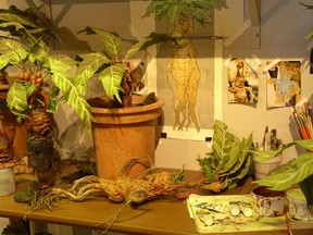 An artist's workstation for creating Mandrake plants. Taken at Warner Bros. Harry Potter Studio Tour Drive, Leavesden WD25 7LR, UK, September 2, 2019.