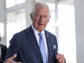 Prince Charles leaves a roundtable event with business leaders in Ottawa, during the Canadian Royal tour, on Wednesday, May 18, 2022.