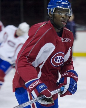P.K. Subban at the first day of Montreal Canadiens rookie camp on Sept. 15, 2008.