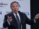 CAQ Leader François Legault responds to questions following the leaders debate in Montreal on Thursday, Sept. 15, 2022.