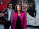 Quebec Liberal Leader Dominique Anglade arrives for a leaders debate in Montreal, Thursday, September 22, 2022. Quebecers will go to the polls on October 3rd.