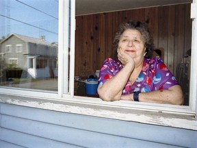 Mary Two-Axe Earley at her home in Kahnawake in October 1990.