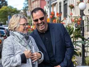 CAQ candidate Marc Baaklini campaigning in Lachine on Sept. 29, 2022. Incumbent Liberal MNA Enrico Ciccone appeared headed to a victory in Marquette riding with more than 96 per of votes tabulated. Ciccone has 47 per cent of the votes, a slight improvement over 2018, and the Baaklini is a distant second with only 21 per cent.