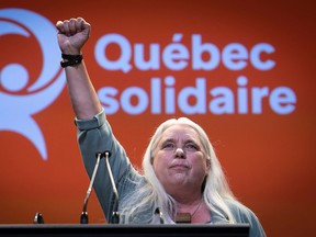 Québec solidaire co-spokesperson Manon Massé on election night Oct 3, 2022.