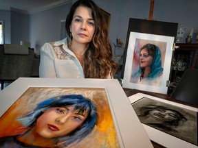 Nasim Alavi has painted portraits of three young women killed recently in Iran, to raise awareness and because "painting helps me to get through the pain, the anger, the frustration I feel."