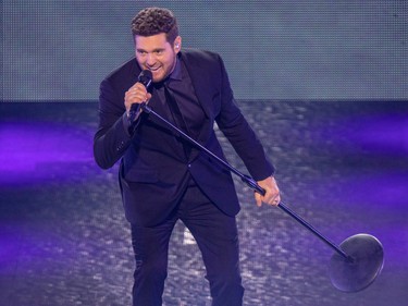 Michael Bublé performs at the Bell Centre in Montreal Tuesday Oct. 18, 2022.