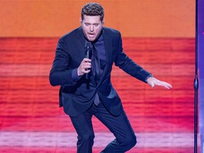 Michael Bublé performs at the Bell Centre in Montreal Oct. 18, 2022.