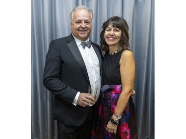 Board director Mario Bédard with board member Nathalie Bédard (no relation) at a fundraiser cocktail for La Fondation immobilière de Montréal pour les jeunes at the Queen Elizabeth Hotel in Montreal on Friday, Oct. 21, 2022.