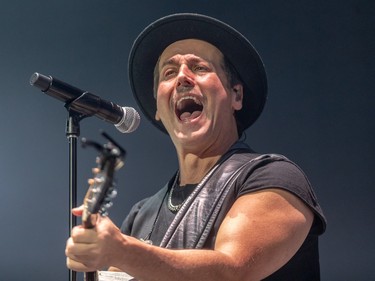 Our Lady Peace lead vocalist Raine Maida in concert at the Bell Centre in Montreal on Wednesday Oct. 26, 2022.