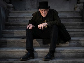 Donovan King, historian and authority on ghouls and ghosts, outside the Bank of Montreal building in Old Montreal.